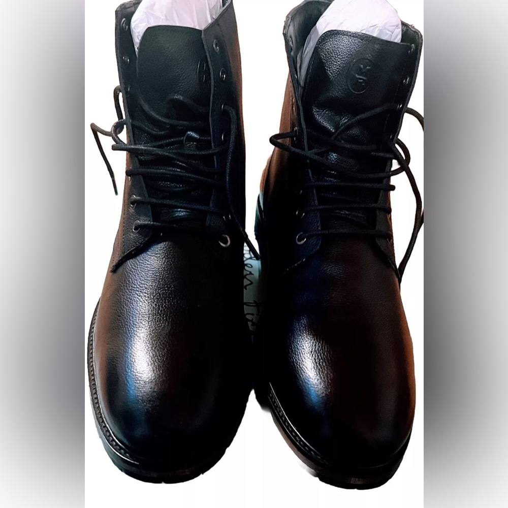 *++NEW***MODERN FICTION ANTONYM   BLACK LEATHER BOOTS LACE UP MENS